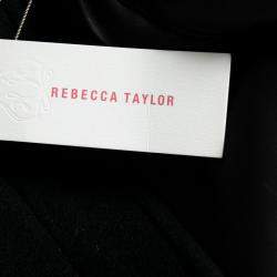 Pre Owned معطف ريبيكا تايلور بوكليه أسود متوسط الطول بسحاب أمامي M 