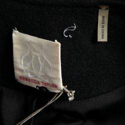 Pre Owned معطف ريبيكا تايلور بوكليه أسود متوسط الطول بسحاب أمامي M 