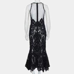 Jonathan Simkhai Black Lace & Tulle Mermaid Sheer Gown M