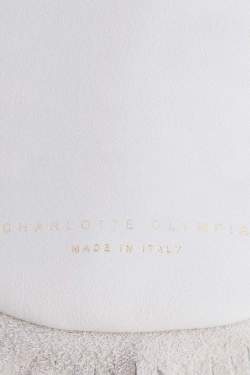 Pre Owned Charlotte Olympia Off White Leather Kitty Pochette