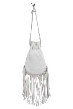 Pre Owned Charlotte Olympia Off White Leather Kitty Pochette