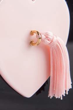 Pre Owned Charlotte Olympia Black/Pink Perspex Such a Tease Tassel Clutch