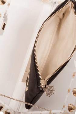 Pre Owned Charlotte Olympia Transparent Studded Perspex Naughty and Nice Clutch
