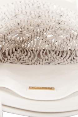 Tory Burch White Leather Macrame Fringe Crossbody Bag