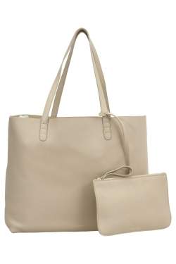 Mansur Gavriel Beige/Sand Tumble Leather Large Tote