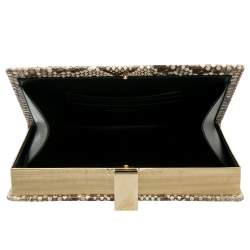 Smythson Beige Python Soho Clutch