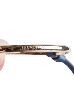 Jil Sander Navy Blue Leather Noyce Clutch