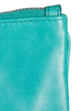Pre Owned Jil Sander Aqua Green Leather Clutch