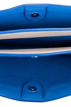 Jil Sander Blue/White Leather Triple Color Block Clutch