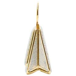 Pre Owned Judith Leiber Gold Swarovski Crystal Minaudiere Clutch