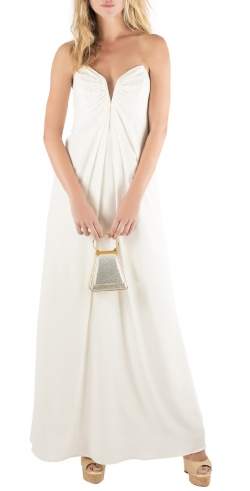 Pre Owned Judith Leiber Gold Swarovski Crystal Minaudiere Clutch