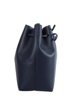 Pre Owned Mansur Gavriel Navy Blue Leather Bucket Bag 