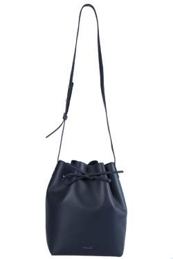 Pre Owned Mansur Gavriel Navy Blue Leather Bucket Bag 
