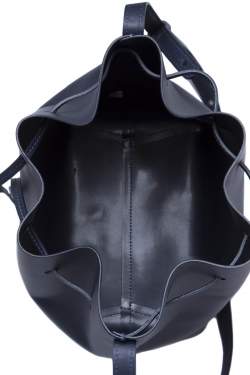 Pre Owned Mansur Gavriel Navy Blue Leather Bucket Bag 