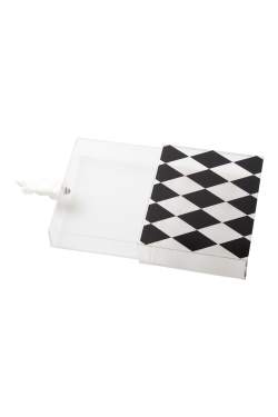 Cecilia Ma Black Diamond Print Acrylic Rabbit Box Clutch