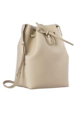 Pre Owned Mansur Gavriel Beige Leather Bucket Bag  
