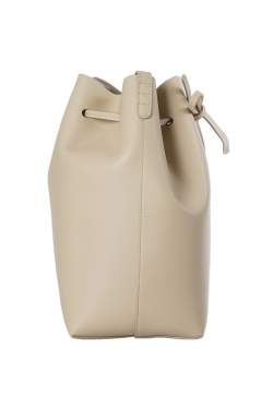 Pre Owned Mansur Gavriel Beige Leather Bucket Bag  