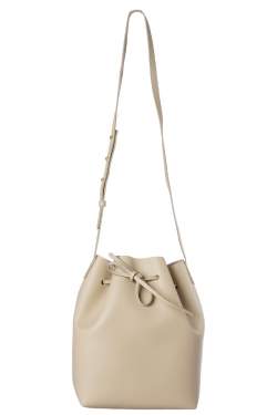 Pre Owned Mansur Gavriel Beige Leather Bucket Bag  