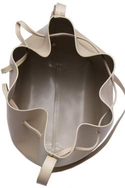 Pre Owned Mansur Gavriel Beige Leather Bucket Bag  