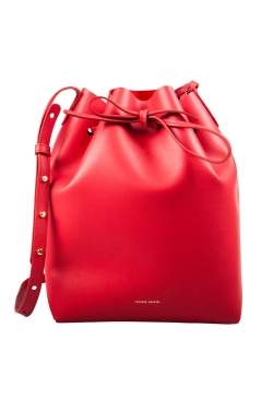Mansur Gavriel Red Leather Bucket Bag