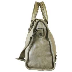 Pre Owned Balenciaga Sage Green Leather City Tote