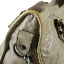 Pre Owned Balenciaga Sage Green Leather City Tote