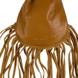 مملوكة مسبقًا Charlotte Olympia Brown Leather Fringe Kitty Set of 2 Pochette 