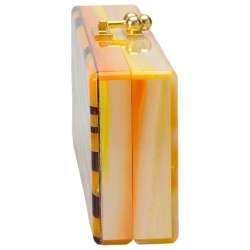 Edie Parker Brown/Orange Tiger Stripe Acrylic Clutch