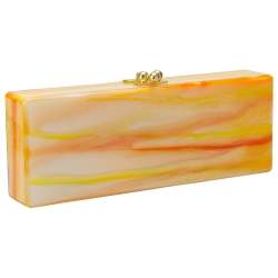 Edie Parker Brown/Orange Tiger Stripe Acrylic Clutch