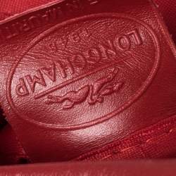 Longchamp Red Leather Messenger Bag