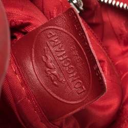 Longchamp Red Leather Messenger Bag