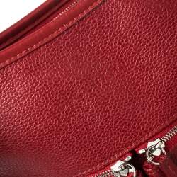 Longchamp Red Leather Messenger Bag