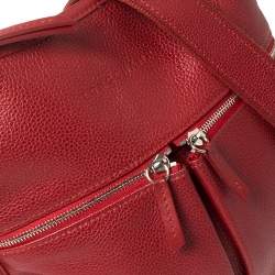 Longchamp Red Leather Messenger Bag