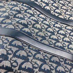 Pre Owned Christian Dior Blue Oblique Canvas Trotter Boston Bag