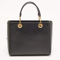 Pre Owned Dolce & Gabbana Black Leather DG Girls Tote