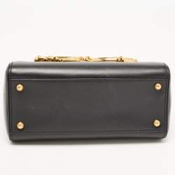 Pre Owned Dolce & Gabbana Black Leather DG Girls Tote