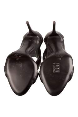 Pre Owned صندل جوسيبي زانوتي سير كاحل حلقة جلد أسود مقاس 38