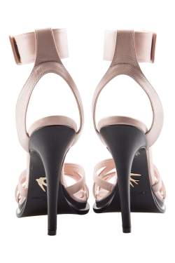 Pre Owned Alexander McQueen Pink Leather Mini Criss Cross Ankle Cuff Sandals Size 37