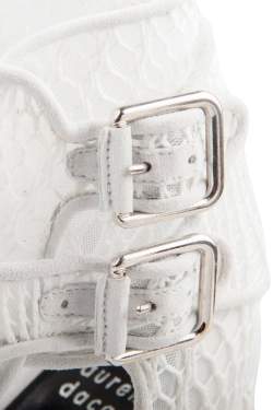 Laurence Dacade White Lace And Suede Rush Macrame Cut Out Open Toe Booties Size 37