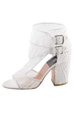 Laurence Dacade White Lace And Suede Rush Macrame Cut Out Open Toe Booties Size 37
