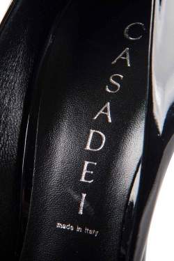Pre Owned Casadei Black Patent Leather Pumps Size 37