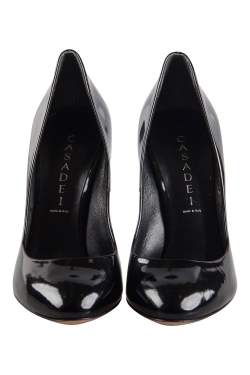 Pre Owned Casadei Black Patent Leather Pumps Size 37