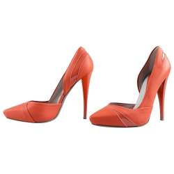 Pre Owned Alexander McQueen Orange Leather Lex Punk D'orsay Pumps Size 37