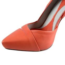 Pre Owned Alexander McQueen Orange Leather Lex Punk D'orsay Pumps Size 37