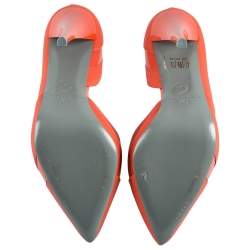 Pre Owned Alexander McQueen Orange Leather Lex Punk D'orsay Pumps Size 37