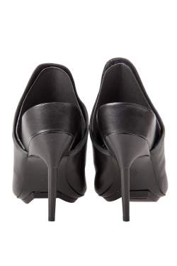 Pre Owned 3.1 Phillip Lim Black Leather And Grey Suede Aria Mules Size 36.5
