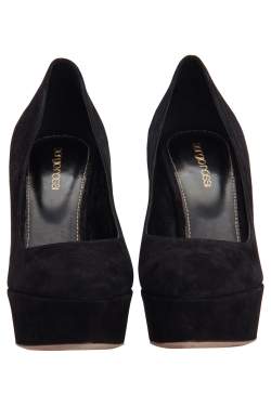 Pre Owned Sergio Rossi Black Suede Platform Pumps Size 37