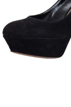 Pre Owned Sergio Rossi Black Suede Platform Pumps Size 37