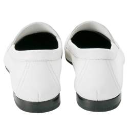 Pierre Hardy White Leather Jacno Slip On Loafers Size 37