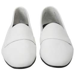 Pierre Hardy White Leather Jacno Slip On Loafers Size 37